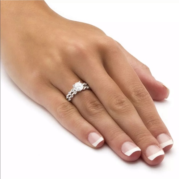 2pc white sapphire 925 ring set - Picture 2 of 5